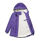 Onsoyours Damen Softshell Jacke Outdoor Mantel Parka wasserdicht mit Kapuze A Violett M