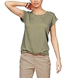 TrendiMax Damen T-Shirt Einfarbig Rundhals Kurzarm Sommer Shirt Locker Oberteile Basic Top