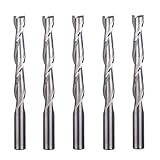 SHENYIFAA Fräser 5pcs 6x42mm VHM doppelte Flöte Spiralschneider CNC-Fräser-Spitzen for Holz Carbide Router-T