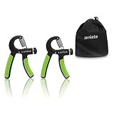 zenlete Profi Fitness Handtrainer, 2-er Set Fingerhantel einstellbar von 5-60 kg, Fingertrainer Unterarm-Trainer Trainingsgerät mit starker Feder für mehr Griffkraft + E-Book mit Übung