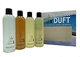 Whirlpoolduft 4 x 250ml - Eukalyptus, Kokos-Vanille, Lemongras, Orange-Citrus - das exklusive Set von Dufte Momente in attraktiver Umverpackung