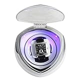 GUOYUN Automatische Uhrwickler LED Leichte Geschenkbox Single Mit Ruhigen Motor 4 Rotationsmodi Tragbare Moderne Herzförmige Wohnaccessoires (Color : White)