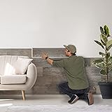 SUN WOOD Stick-it Holz Wandverkleidung selbstklebend Altholz Design grau //VERSCHLAGBRETT 03 Wandpaneele zum Kleben Holzverblender 0,48m2