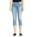 Silver Jeans Damen Suki Curvy Fit Denim Capri, Vintage Medium Indigo,