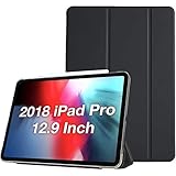 ProCase iPad Pro 12.9 2018 Hülle (3.Generation), Ultra Dünn Smart Leichte Stand Schutzhülle Shell mitTranslucent Frosted Rückhülle –Schw