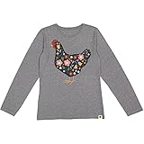 John Deere Do Good Today Women's Floral Hen Long Sleeve T-Shirt Graphic Tee-Heather Gray-M