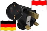 Urlaubs Reiseadapter Indonesien für Geräte aus Deutschland Kindersicherung und Schutzkontakt 250V
