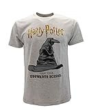 Harry Potter T-Shirt, Grau, Herren, Kurzarm, Aufdruck auf der Vorderseite, Parlamentshut, offizielles Produkt, 100 % Originalprodukt (XXL)