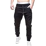 Yowablo Arbeitsschutzhose Berufsbekleidung Jeanshose Schlupfjeans Overall Jumpsuit Trainingsanzug Trainingshose Jogpants Sportanzug Jogginganzug (3XL,1Schwarz)