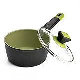 Prikoi Antihaftbeschichtete Soßentöpfe, Milchtopf, 1,3 Quart, Aluminium-Küchentöpfe und Pfannen Set, Herd, Induktions- und spülmaschinenfest, Avocadogrü