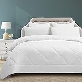 WAVVE Bettdecke 155x220 4 Vier Jahreszeiten Ganzjahresdecke, Steppdecke 155x220cm für Allergiker 300GSM Mikrofaser, Schlafdecke Decke 220x155, Weiche Zudecke Steppbettdecke 155 x 220, Weiß