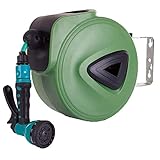 Dfghbn Schlauchtrommel Automatischer Einziehbarer Schlauch Rolle Wassertrommel Lufttrommel 10m PVC Wasserleitung Recycler (Farbe : Green1, Size : 10m)