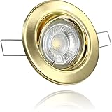 LEDFULL® Deckenspot Set Gold-gebürstet schwenkbar inkl. 5W LED GU10 230V Neutralweiß 4000K Leuchtmittel dimmb