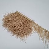 XUFXEUT 1/2 Yard Schwarze Straußenfedern Trim DIY Federn für die Schmuckherstellung Handwerk Karneval Kostüm Dekoration Plumas Zubehör 8–10 cm – hellbraune Federn, 2 Y