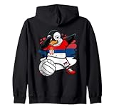 Dabbing Pinguin Serbia Volleyball Fans Trikot Sommer Sport Kapuzenjack