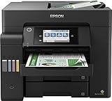 Epson EcoTank ET-5800 4-in-1 Tinten-Multifunktionsgerät (Kopie, Scan, Druck, Fax, A4, ADF, Full-Duplex, WiFi, Ethernet, Display, USB 2.0), großer Tintentank, hohe Reichweite, niedrige Seitenk