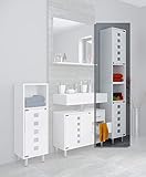 VCM Unterschrank Glastür Badschrank Badmöbel Midischrank Hochschrank Waschbeckenunterschrank Weiss Weiß Hochschrank