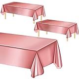 URATOT 3 Stück Rose Gold Folie Tischdecke Tischdecke Tischdecke Glänzend Tischdecke für Party Hochzeit Jahrestag Thanksgiving Weihnachten 137 x 274