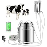 SKYWPOJU Elektrische Melkmaschine Kit Melkmaschine, Dual Mode Einstellbare wiederaufladbare Vakuumpumpe 7L Ziegenmelker und Kuhmelk Zitzenbecher Ersatz (Color : for Cow, Size : 7L)