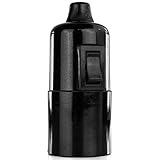Lampenfassung Glattmantel Bakelit-Fassung E27 schwarz mit Schalter und Klemmnipp