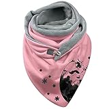 SOIUTAO Dreieckstuch Damen Groß mit Knopf Warmer Damenschal im Winter Winterweicher Heizschal Winter Dreieckstuch Radfahren Skifahren Geschenk für M