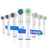 Ersatz-Zahnbürstenköpfe kompatibel mit Oral B, 8 Stück, professionelle elektrische Zahnbürsten, Ersatzbürstenköpfe, kompatibel mit Oral B Braun elektrischen Zahnbü