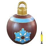 Junxcj Aufblasbare Weihnachtskugel, 24 Zoll Aufblasbare Weihnachtskugel mit Pumpe, PVC Weihnachtsbaum Weihnachtsdekorationen für O