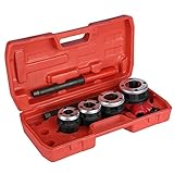 Handwerkzeug-Set 4 Einsätze Handbuch Klempner Rohrgewindeschneider Kit 1/2' 3/4' 1' 1-1/4' Einfädler Werkzeugschlüssel Werkzeug-Set, Breite Anwendung