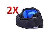 Pintomed – Tennisarm, Golferarm Bandage, Ellenbogenbandage, Epicondylitis Spange, 2 Stuck, Ellbogen Manschette, Neopren Mit Gelpad, Sport, Unisex – Schwarz mit B