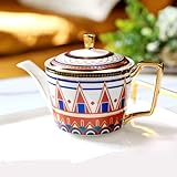 Europäischer Stil Komplett Kaffeeservice Kreativ Haushalt Leicht Luxus Blume Tee Nachmittagstee Keramik Teeservice Kaffeetasse und Untertasse Set (Kaffeekanne)