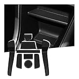 SHAOHAO für VW Up/SEAT MII/Skoda Citigo 2013+ Gummimatten, Mittelkonsole Antirutschmatten, Getränkehaltermatt, Türschlitzmatte Aufbewahrungsbox Rutschfestermatte（Schwarz）