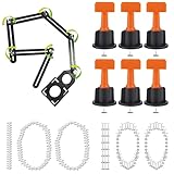 250-Teiliges Set Für Fliesen Nivelliersystem Keile Mit 2mm Fliesenkreuze Fugenkreuze Tile Leveling System Werkzeug Zum Verlegen Von Fliesen Mit 1Pcs Winkelschablone Treppenlehre Und 1Pcs Schlü