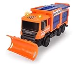 Dickie Toys Scania Schneepflug, Räumfahrzeug, LKW mit Salzbehälter, Salzstreuer, Winterdienst, bewegliche & abnehmbare Schaufel, Kabine aus Metall, Licht & Sound, inkl. Batterien, 19 cm, ab 3 J