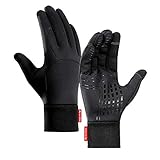 YUGHGH Thermo Touchscreen Handschuhe Herren Winter Fitness Fahrradhandschuhe Damen Warme MäNner Winterhandschuhe Wasserdicht Handy Gloves Sport Handschuhe Für Joggen Radsport Outdoor (B-Black, L)