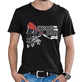 Darts Tasse - Dart Shirt - Spruch - Geschenk - Come to the Dart Side - Dart Tasse - Dart T-Shirt - Dart Deko - Bulls Eye (T-Shirt (schwarz), M)