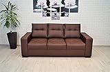 Braunes Echtleder 3 Sitzer Couch Sofa Mallorca Pik 205cm Ledersofa Echt Leder Mondial Farbauswahl !!!