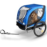 Bicycle gear - Hundeanhänger/Hundefahrradanhänger klappbar - Fahrradanhänger für Ihre Haustiere - 40 kg - 75x52x65cm - Blau/Schw