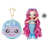 Na! Na! Na! Surprise 573807EUC 2-in-1 Glitzer-Pompom Tasche, Marina Jewels Meerjungfrau-Puppe mit luxuriösen Outfits und Accessoires. Sparkles Serie. Modepuppe zum Sammeln für Kinder ab 5 J