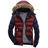 RYTEJFES Winterparka Herren Warm Winter Jacke Parker mit Kunstfell Gefüttert Winterjacke Warme Funktionsparka Wintermantel Outdoor Kapuzenjacke Winddicht Park