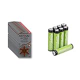 Rayovac Extra Advanced Zink Luft Hörgerätebatterie (in der Größe 312er Frustfrei-Pack, mit 60 Batterien) braun & Amazon Basics AAA-Batterien, wiederaufladbar, vorgeladen, 8 Stück