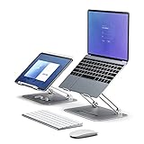Dibiao Laptop- Stand Ergonomische Tragbare Aluminiumlegierung Computer- Unterstützung mit Kühl- Lüfterhöhe Einstellbarer Laptop für Home Office Desk- Nutzung Silb