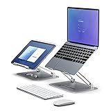 Dibiao Laptop- Stand Ergonomische Tragbare Aluminiumlegierung Computer- Unterstützung mit Kühl- Lüfterhöhe Einstellbarer Laptop für Home Office Desk- Nutzung Silb