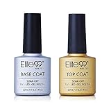 Elite99 UV LED Base Coat Top Coat, UV Nagellack Gel Nagellack Gellack Unterlack & Überlack Set Nägel Maniküre Kit 2pcs 10