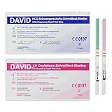 David 50x Ovulations-Test & 10x Schwangerschafts-Test - Teststreifen zur Babyplanung - Urintest bei Kinderwunsch - Pregnancy - Schnelltest - 10 miu/