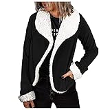 Militärjacke für Damen, Mäntel und Kunstlederjacken, für Damen, 2021, Winterjacke, niedlich, lässig, für Damen, Motorradjacke, Autojacke, Jacke, (#002) schwarz, XL