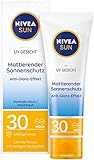 NIVEA SUN UV Gesicht Mattierender Sonnenschutz LSF 30 (50ml), nicht fettende Sonnencreme für das Gesicht, Sonnenmilch mit leichter Tex