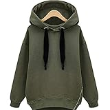 Damen Hoodie Oversize Mädchen Teenager Bauchfreie Kapuzenpullover Lange Ärmel Kapuzenpulli Lose Oversized Kurz Pullover Tops Langarmshirt Frauen Sport Jumper Sweatshirt Oberteile Outerw