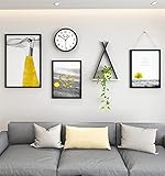EXTLEZSA Bilderrahmen Collage, Home Art Decor Foto Bilderrahmen Set Foto Wandregal Uhr Kombination Hängende Malerei Holz Bilderrahmen (Color : Biao zhiwu 3kuang)