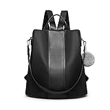 Miss Lulu Damen Rucksäcke Klein Anti Diebstahl Handtasche Casual Daypack für Damen Mädchen M (Schwarz)
