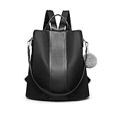 Miss Lulu Damen Rucksäcke Klein Anti Diebstahl Handtasche Casual Daypack für Damen Mädchen M (Schwarz)